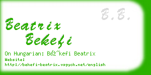 beatrix bekefi business card